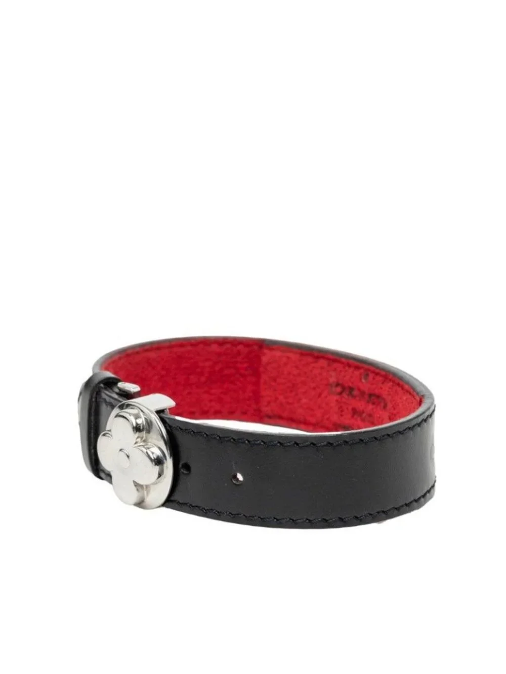 Louis Vuitton Monogram Voeu Good Luck Bracelet Bangle Black Noir Leather Metal